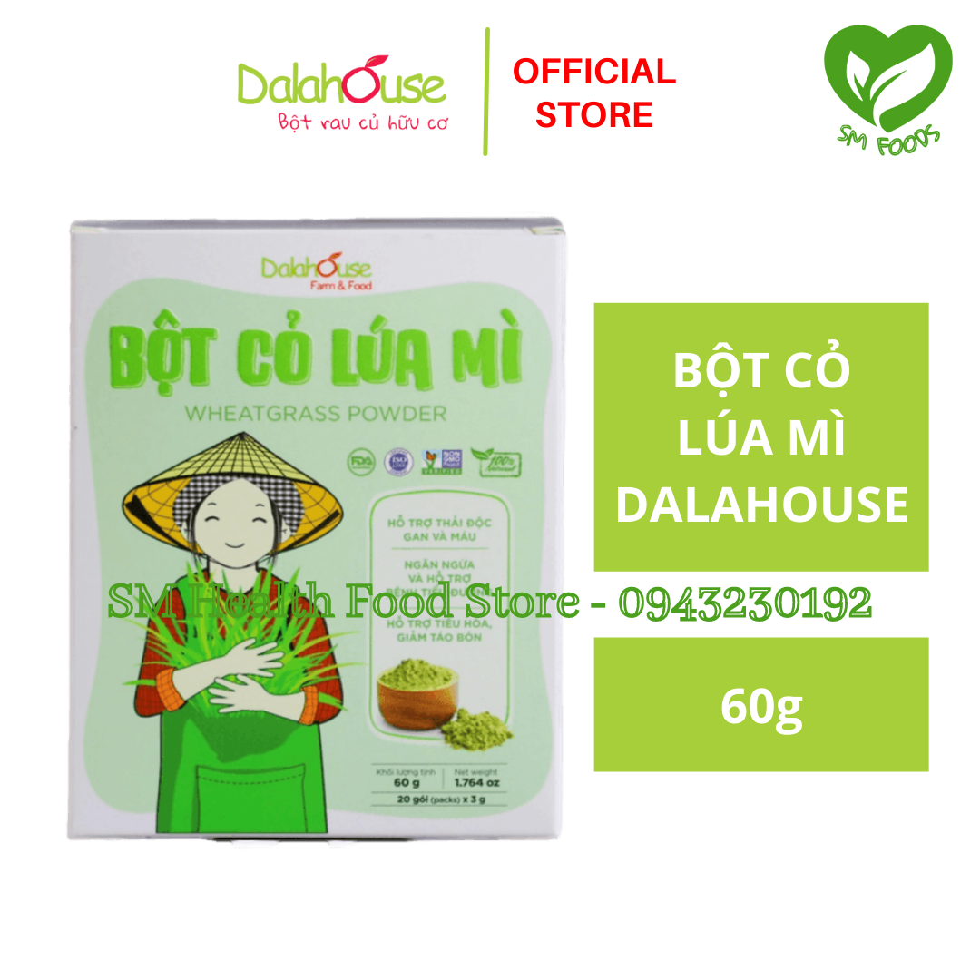 Bột cỏ lúa mì nguyên chất sấy lạnh dalahouse 60g