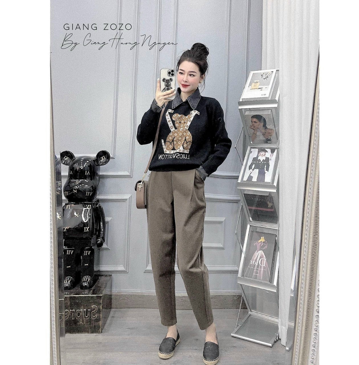 Quần baggy dạ tăm 2 ly siêu đẹp