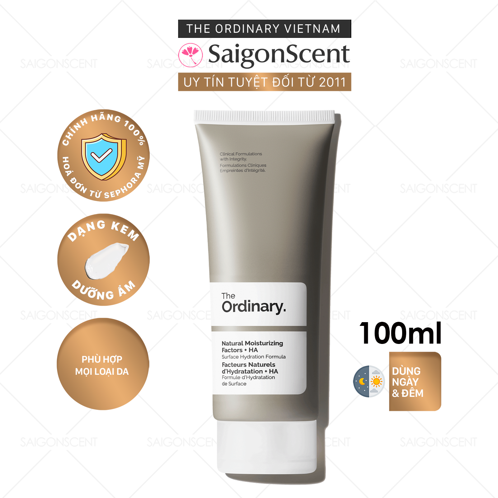Kem dưỡng phục hồi The Ordinary Natural Moisturizing Factors + HA (100ml)