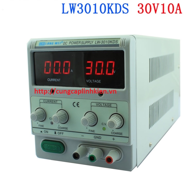 Bộ cấp nguồn, bộ nguồn chỉnh áp 0-30v 10a long wei lw3010kds