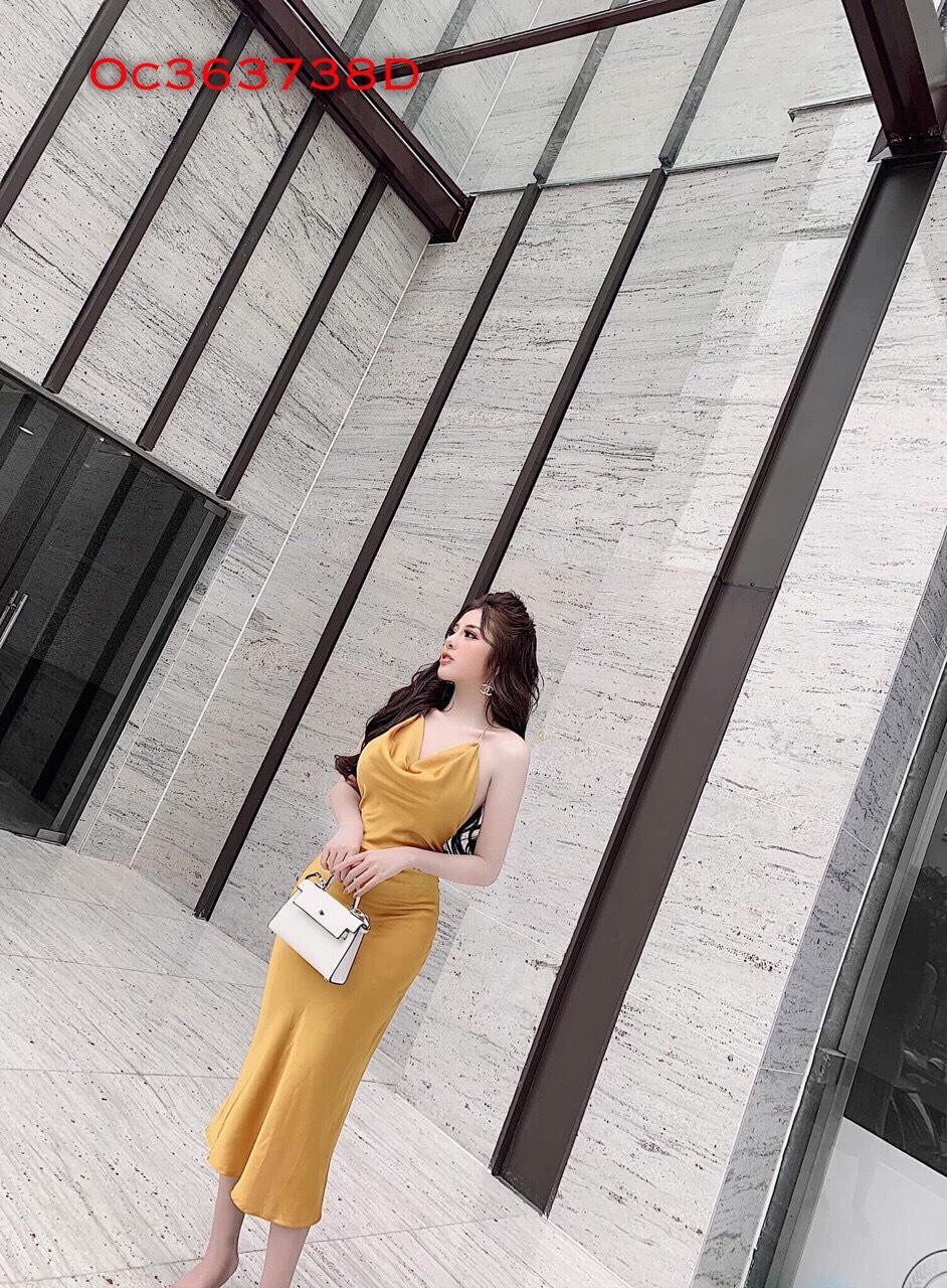 (Hình thật ) Đầm phi cổ đỗ cột dây hàng thiết kế cao cấp HOT nhất 2019