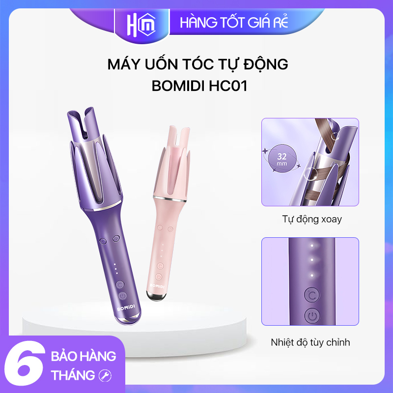 Máy uốn tóc tự động BOMIDI HC01 phủ ceramic cao cấp trục uốn 32mm Tự động xoay