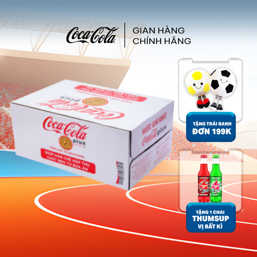 [HOẢ TỐC HCM] Thùng/Lốc 24 Lon Nước Ngọt Giải Khát Có Ga Coca-Cola Plus (Foshu) 320ml/Lon Sale 25.07