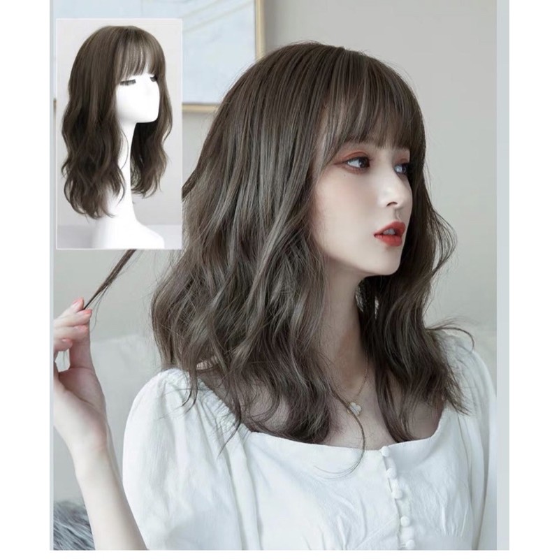 Tóc giả nguyên đầu ❤️freeship❤️ mẫu xù dợn - mã 1384