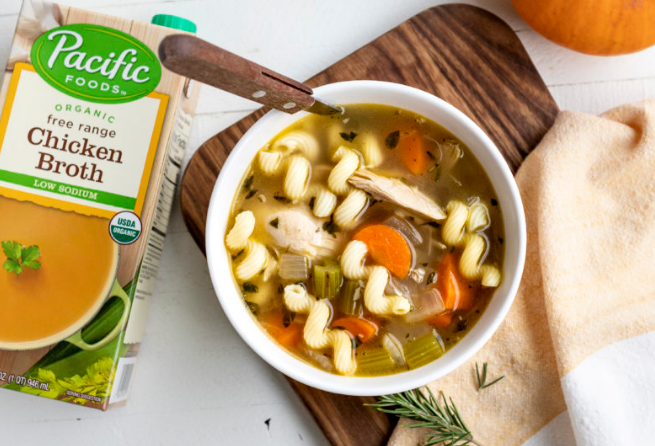 NƯỚC SÚP GÀ ORGANIC ÍT MUỐI Pacific Foods Organic Free Range Chicken Broth - Low Sodium, 240ml (8oz)