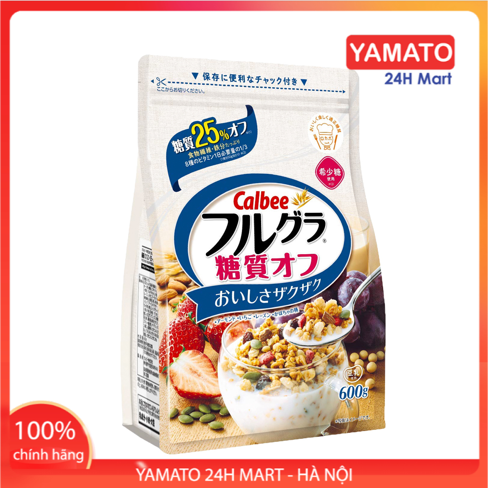 {Date T03/2023}Ngũ Cốc Trái Cây Calbee Màu Trắng Ít Đường 600g Nhật Bản, Ngũ Cốc Giảm Cân, Ngũ Cốc Ăn Kiêng, Ngũ Cốc Ăn Liền, Ngũ Cốc Ăn Sáng, Ngũ Cốc Hoa Quả Sấy Khô