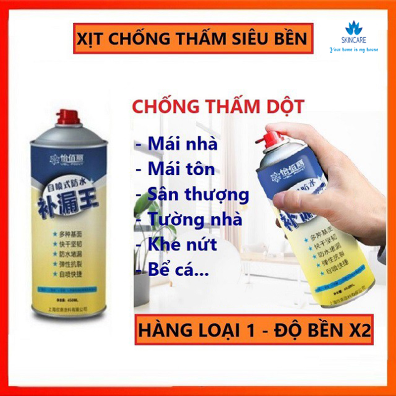 Bình xịt chống thấm dột , bình xịt đa năng chống thấm - Bình xịt chống thấm nano - Chai Xịt Chống Thấm Chống Dột mái nhà, mái tôn, tường, bể nước, ống nước, các vết nứt bảo vệ ngôi nhà của bạn.