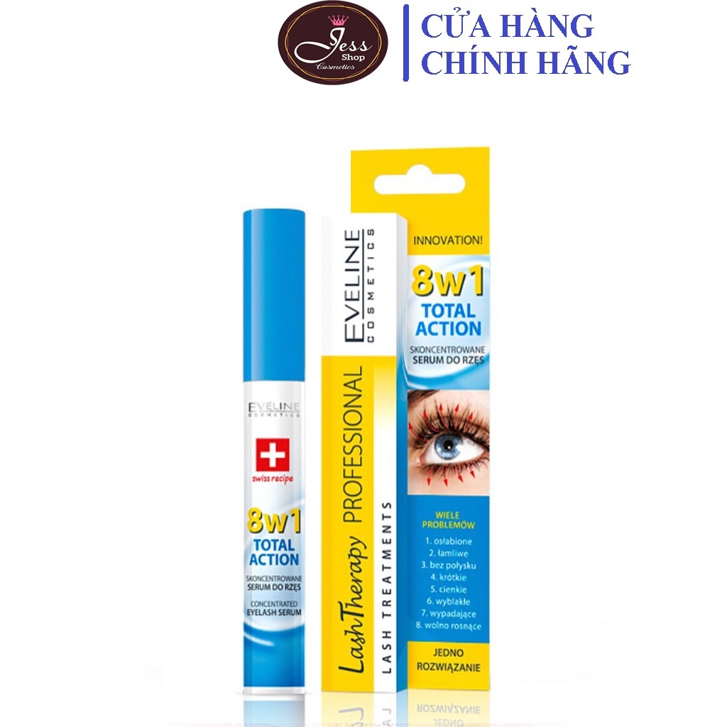 Huyết Thanh Dưỡng Mi Eveline 8 in1 Total Action 10ml