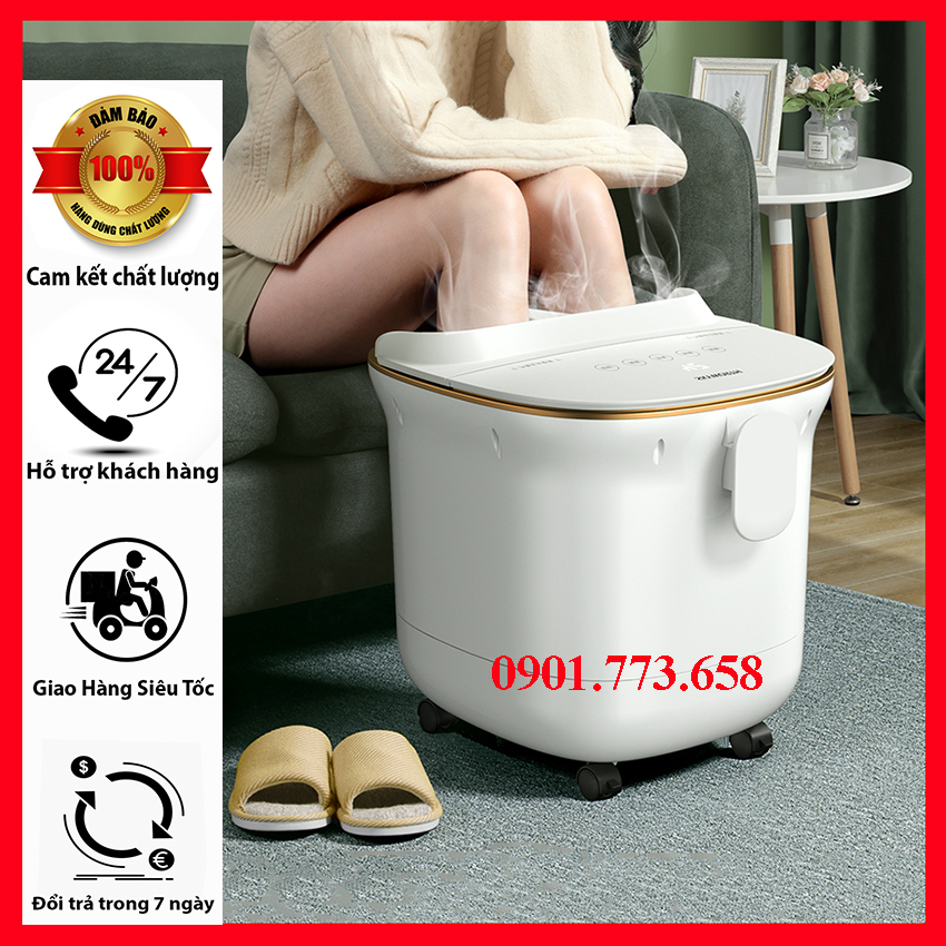 Chậu ngâm massage chân Skyworth 450W màn hình cảm ứng CÓ ĐIỀU KHIỂN TỪ XA + BÁNH XE, máy massage chân, bồn ngâm massage tia hồng ngoại, khử mùi hôi, chậu ngâm chân, bồn ngâm chân