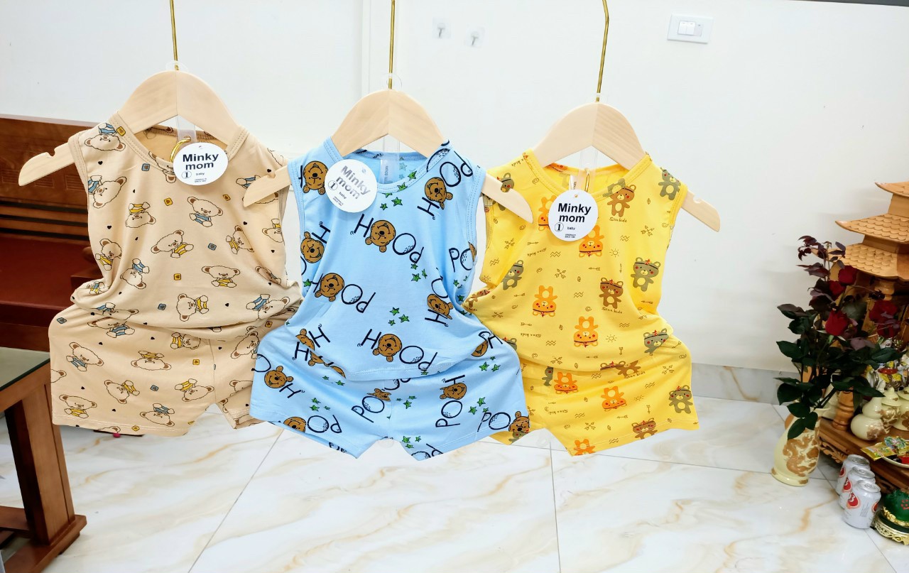 Bộ thun lạnh ba lỗ cho bé gái nhiều màu sắc