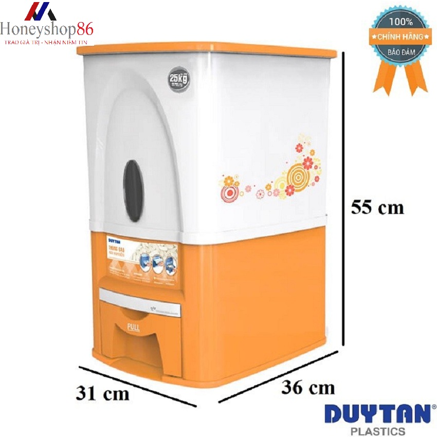(Tiện Lợi )Thùng đựng gạo thông minh Matsu Duy Tan 25Kg được làm hoàn toàn bằng nhựa PP/ABS không gây độc hại khi sử dụng gạo.HONEYSHOP86
