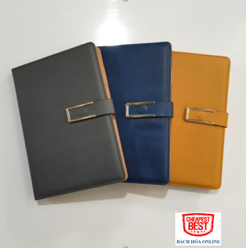[ẢNH THẬT] Sổ Bìa Da Cao Cấp A5, Giấy Màu Kem, Định Lượng 80, Vinaplus MS 517 Nam Châm