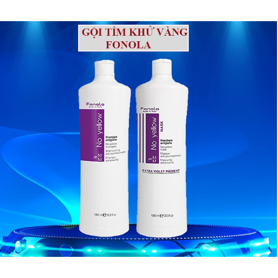 Dầu Gội Tím FANOLA NO YELLOW 1000ML ITALY - KHỬ ÁNH VÀNG giữ màu cho tóc nhuộm, tóc tẩy bền màu- 1000ml
