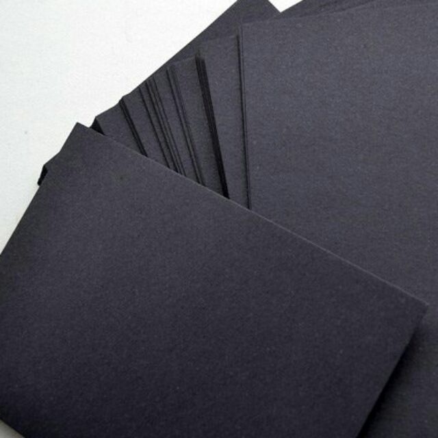 Set 10 tờ giấy ĐEN TRẮNG KRAFT khổ A4 370gsm dùng làm album ảnh  sổ tay