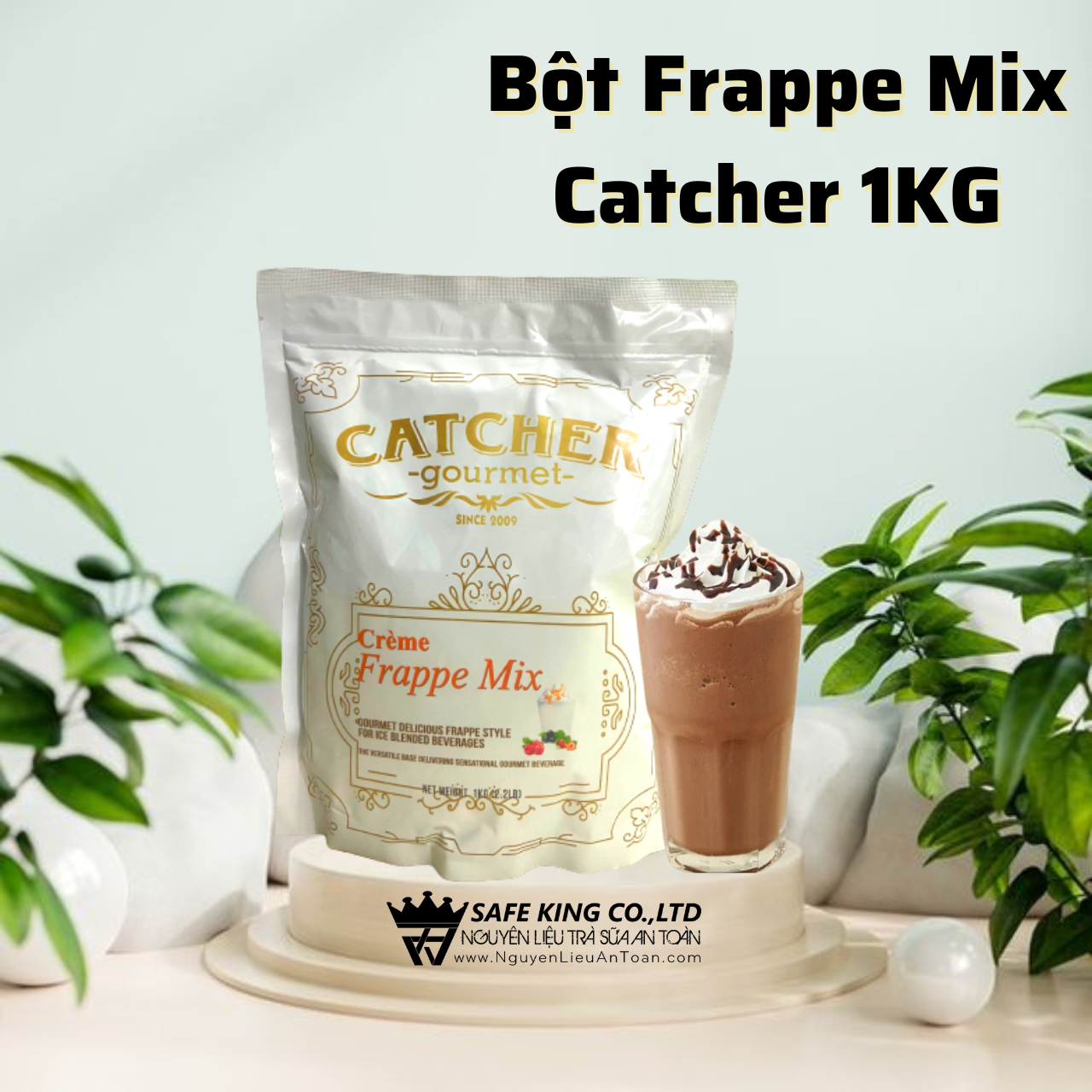 Bột Frappe Mix Catcher 1KG, Bột Crème Frappe Mix Malaysia Làm Sinh Tố