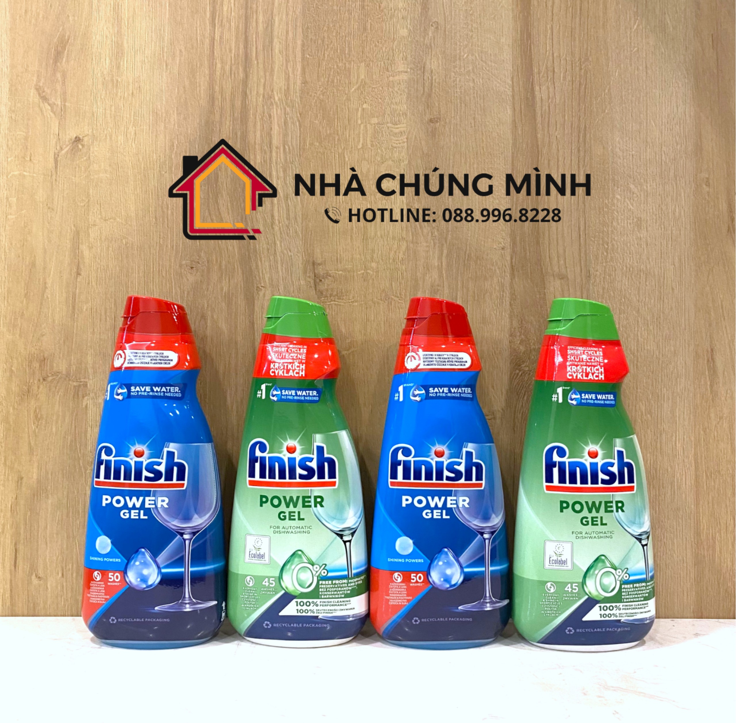 Gel rửa bát Finish Eco, Finish Classic, Finish All In One Max