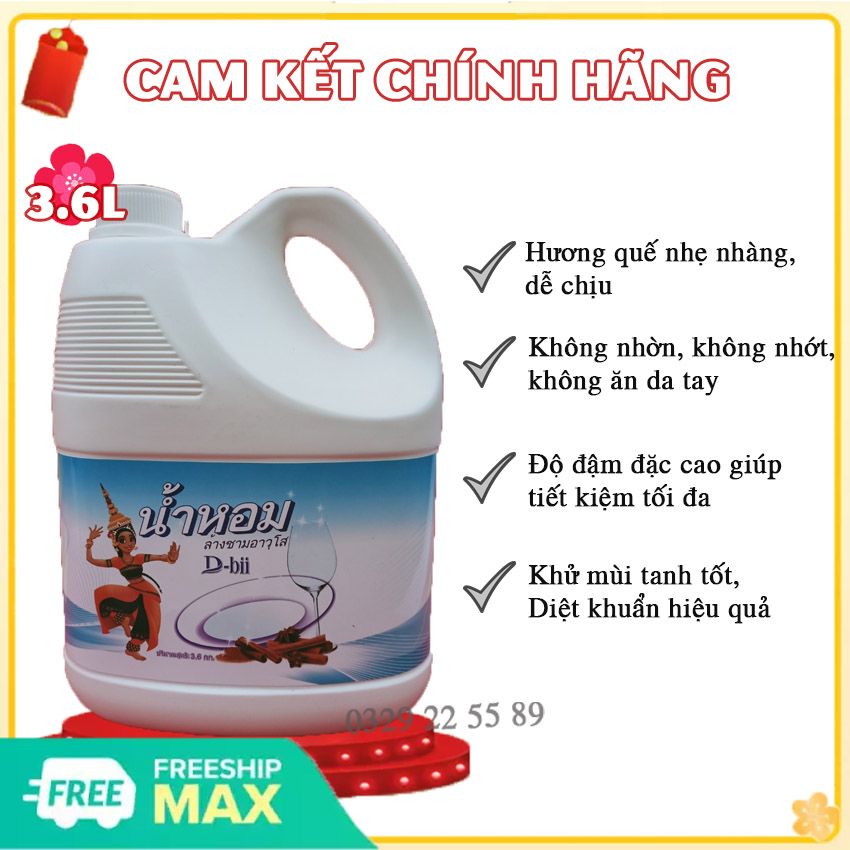 Nước Rửa Chén Thái Dbii Hương Quế 3.6L - Nước Rửa Bát Thái Hương Quế