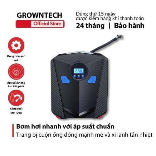 Bộ bơm lốp ô tô xe hơi điện tử tự ngắt AIKESI công suất 120W có màn hình led và đèn chiếu sáng