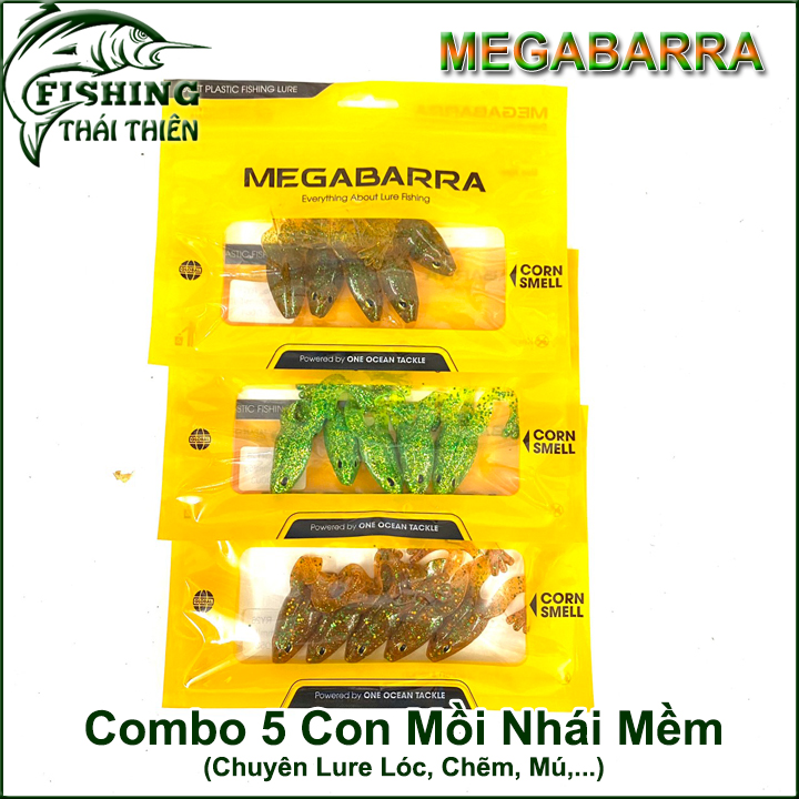  Combo 5 Con Mồi Giả Nhái Mềm Không Lưỡi Câu Lure RY26 Dài 60mm Nặng 5g Mẫu Mới Nhiều Màu Siêu Nhạy Dùng Câu Cá Chẽm Tráp Mú Lóc 