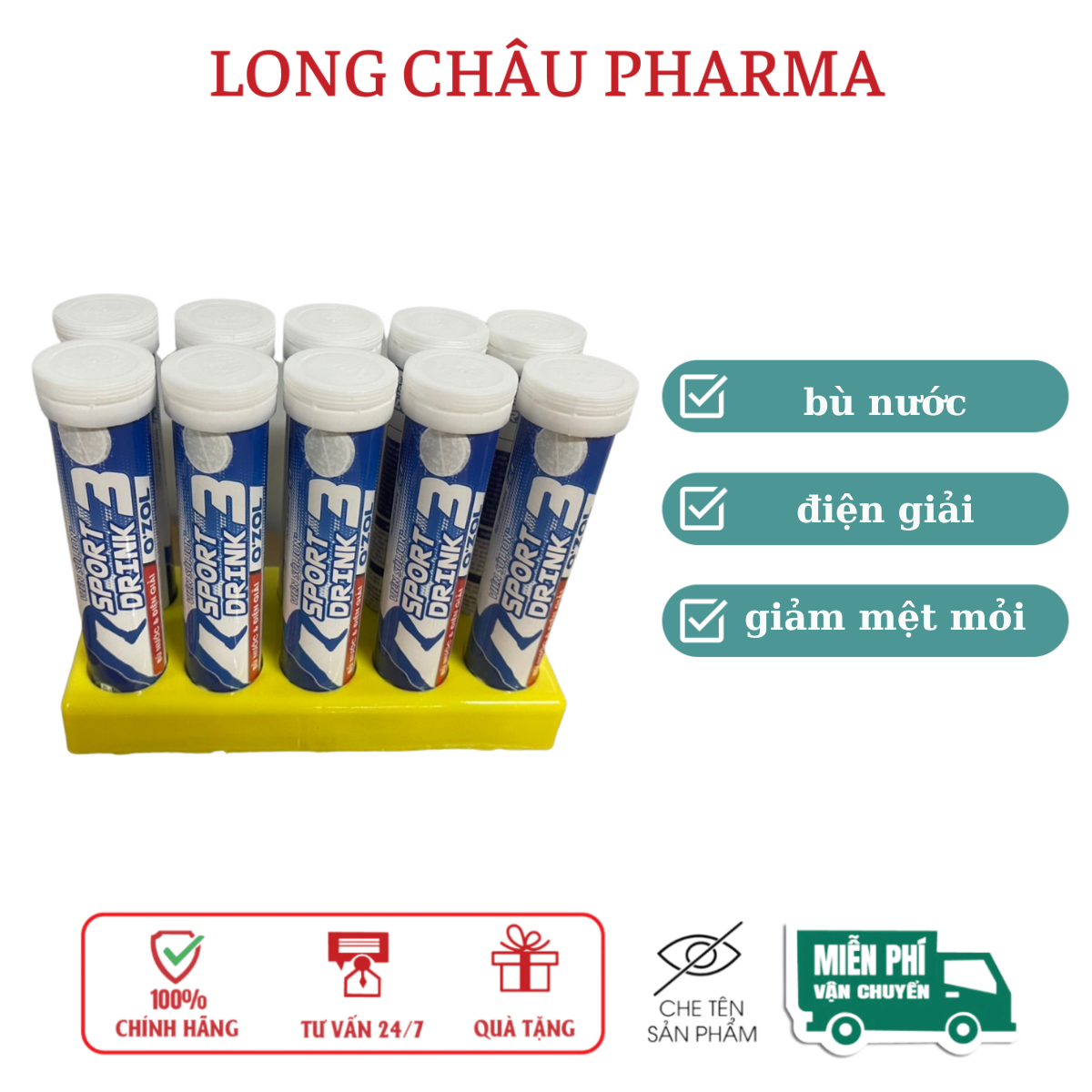  Bù điện giải sport drink ozol giúp bù nước cho cơ thể lốc 10 tuýp 20 viên 