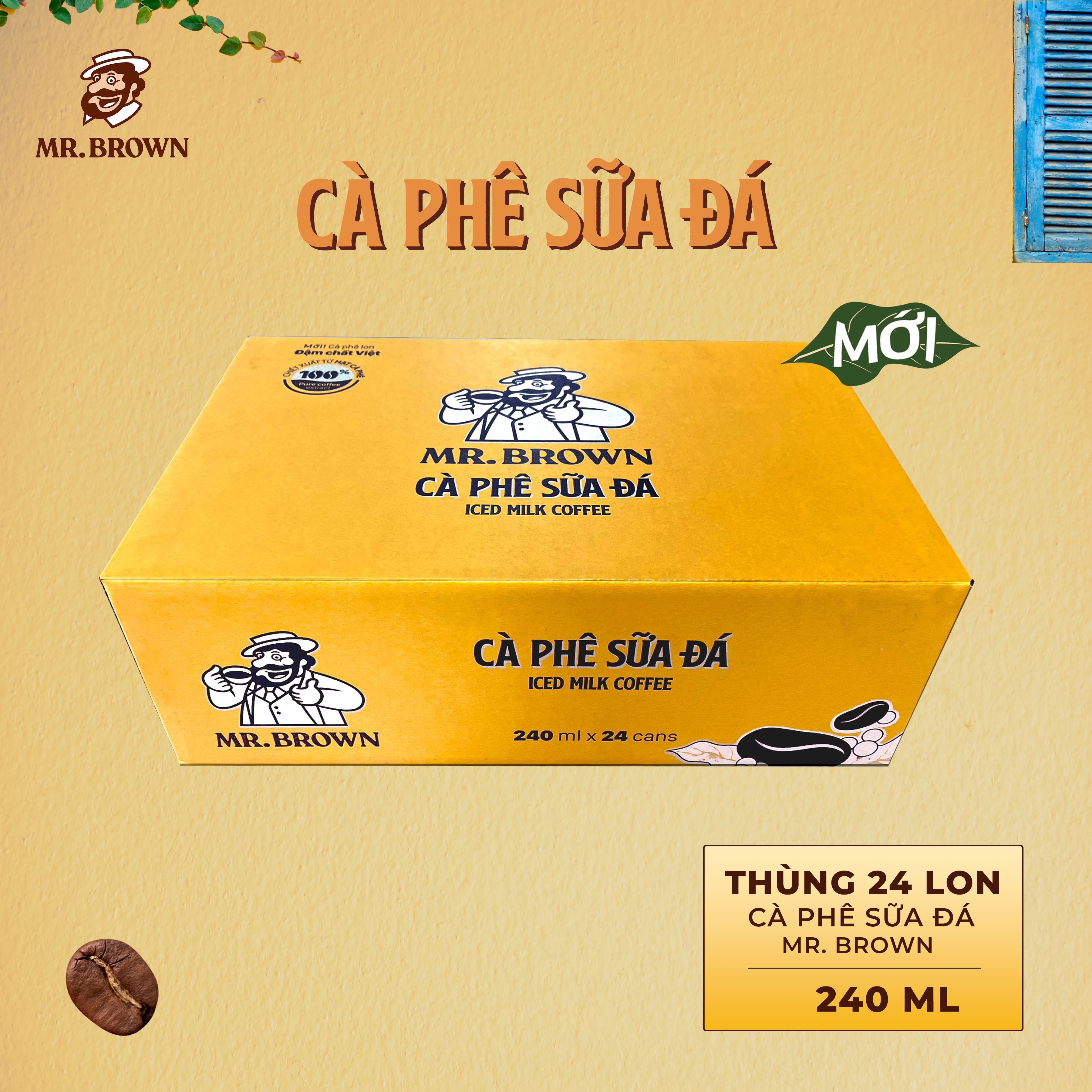 Thùng 24 lon cà phê sữa đá Mr.Brown