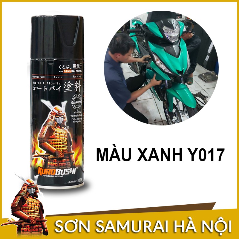 Sơn Samurai - Chai sơn màu xanh lá kẹo Y017 Sơn Xịt Samurai