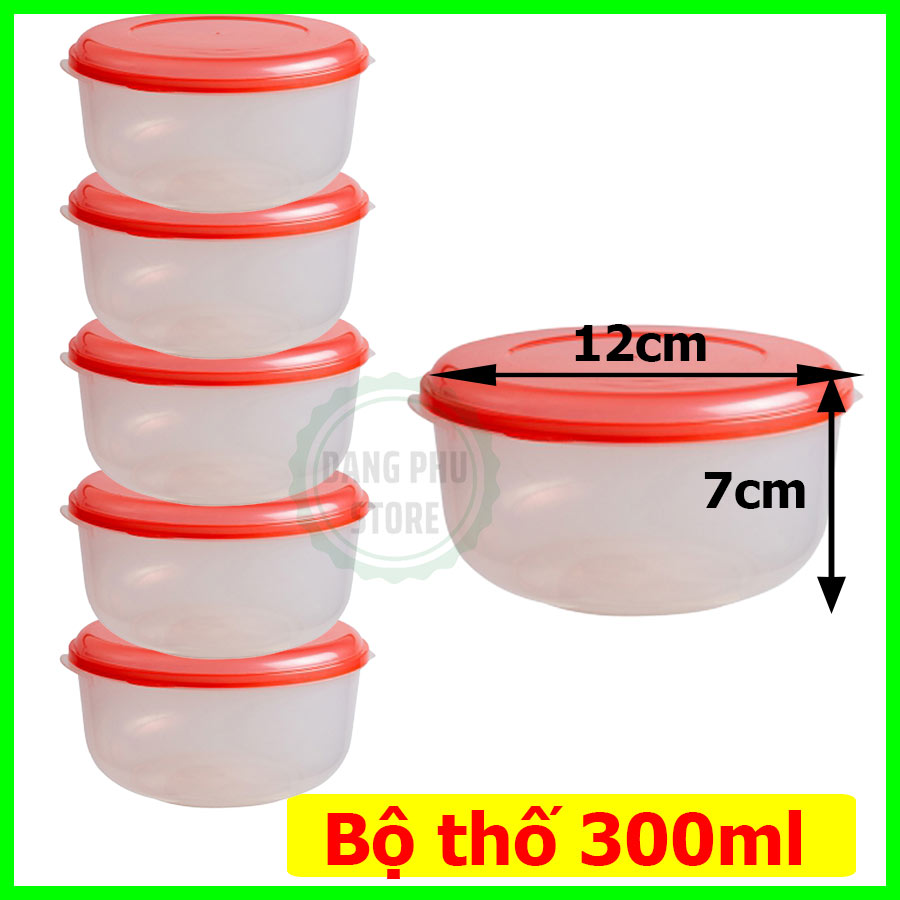 Combo 10 Thố nhựa mini, hộp nhựa đựng thực phẩm dung tích 300ml, - Màu ngẫu nhiên- THO-00
