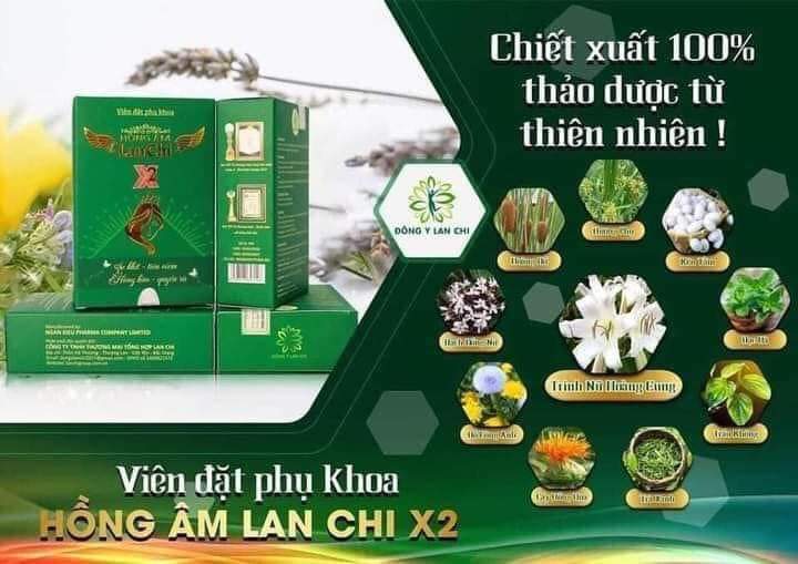 Viên đặt hồng âm lan chi x2 + dung dịch vệ sinh lan chi