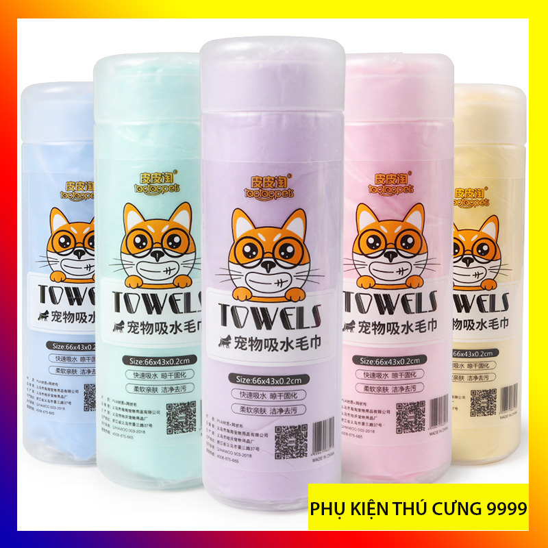 Khăn tắm cho chó mèo sieu thấm nước, nhanh làm khô lông cho chó mèo sau tắm