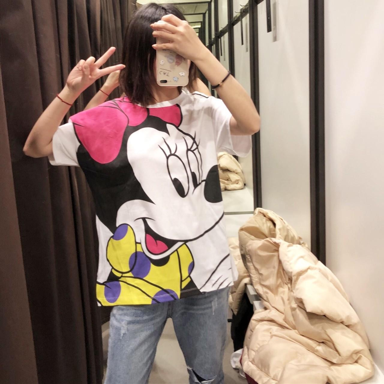 Áo thun from rộng tay lỡ Chuột mickey - HMMN