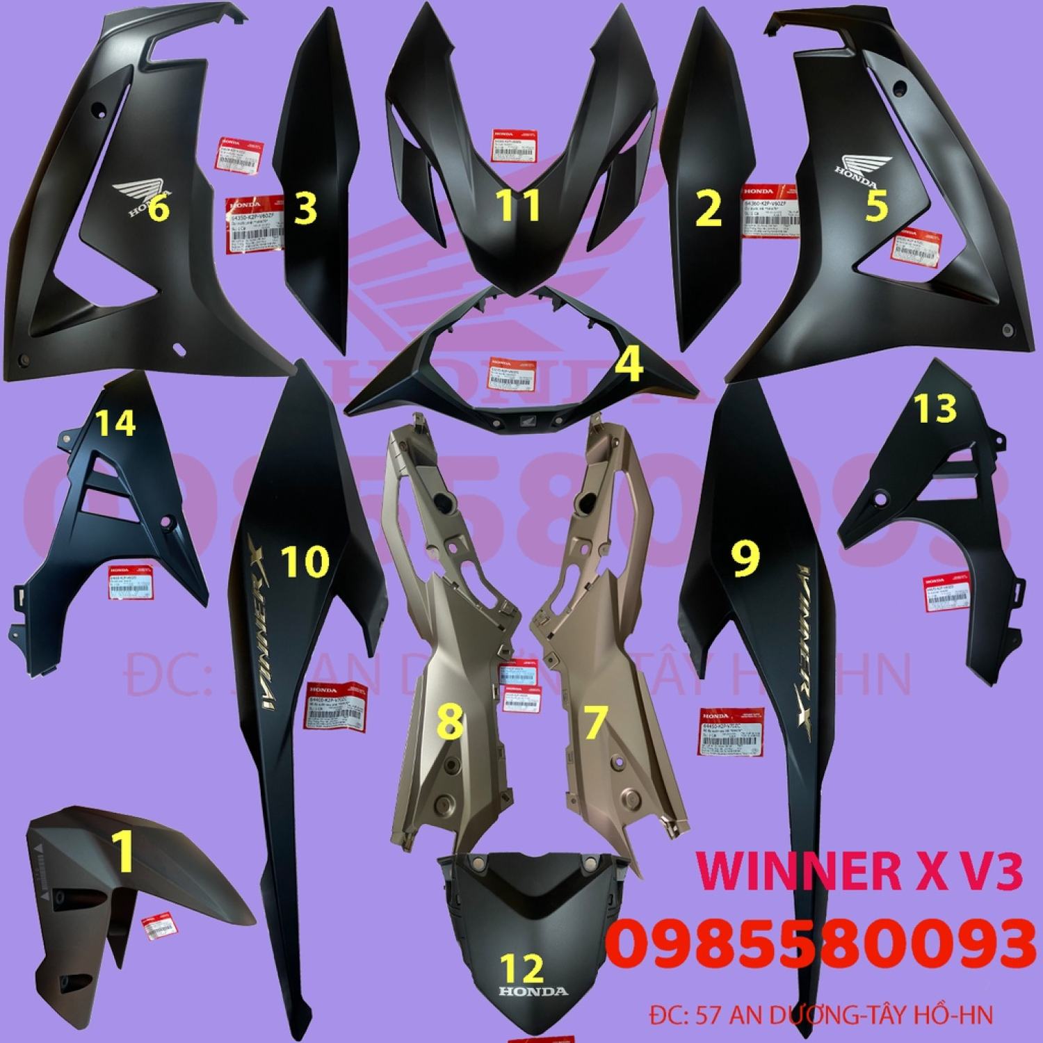 Dàn áo winner x v3 2022 màu đen nhám