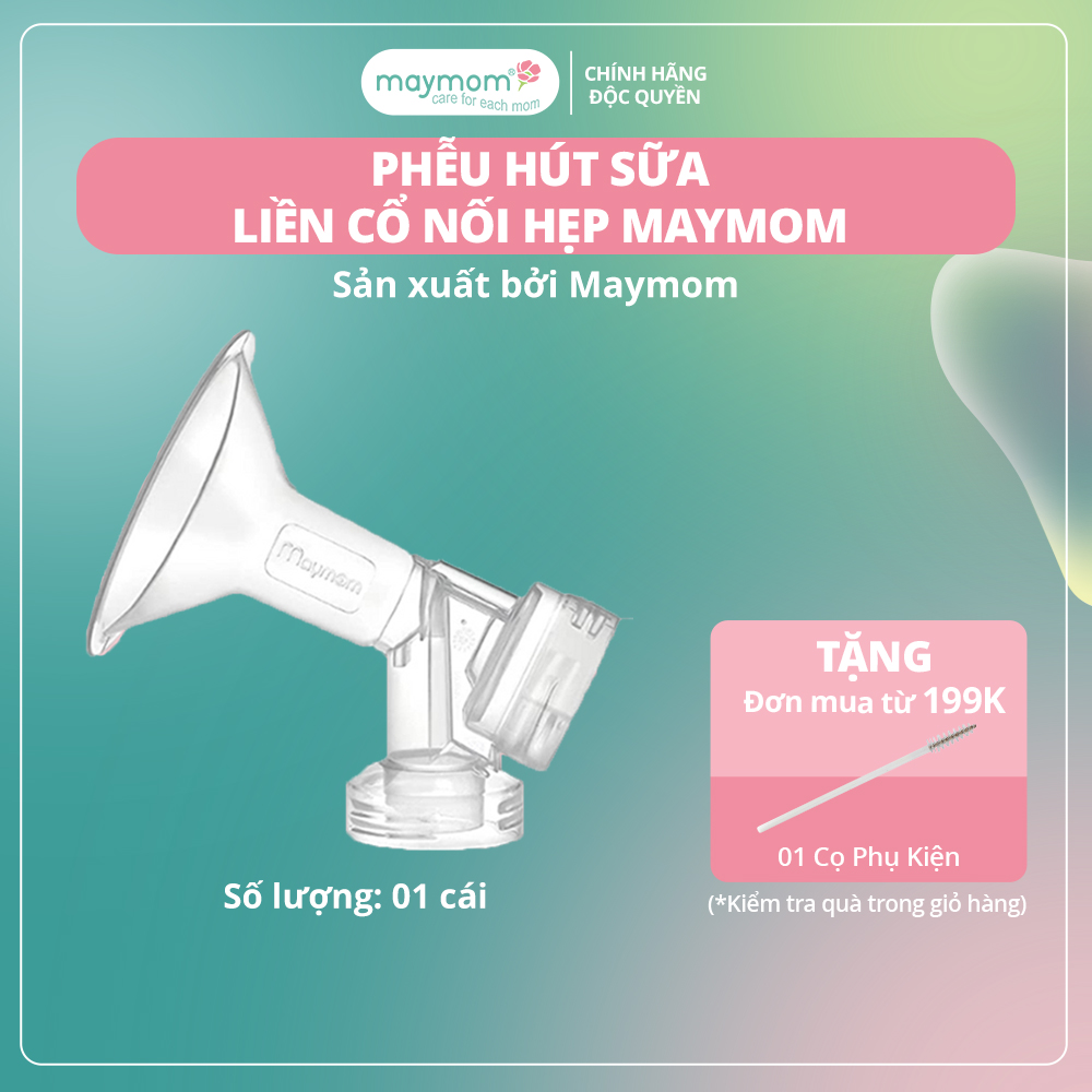 Phễu hút sữa liền cổ nối maymom loại cổ hẹp, phụ kiện thay thế máy hút sữa medela, unimom, cimilre