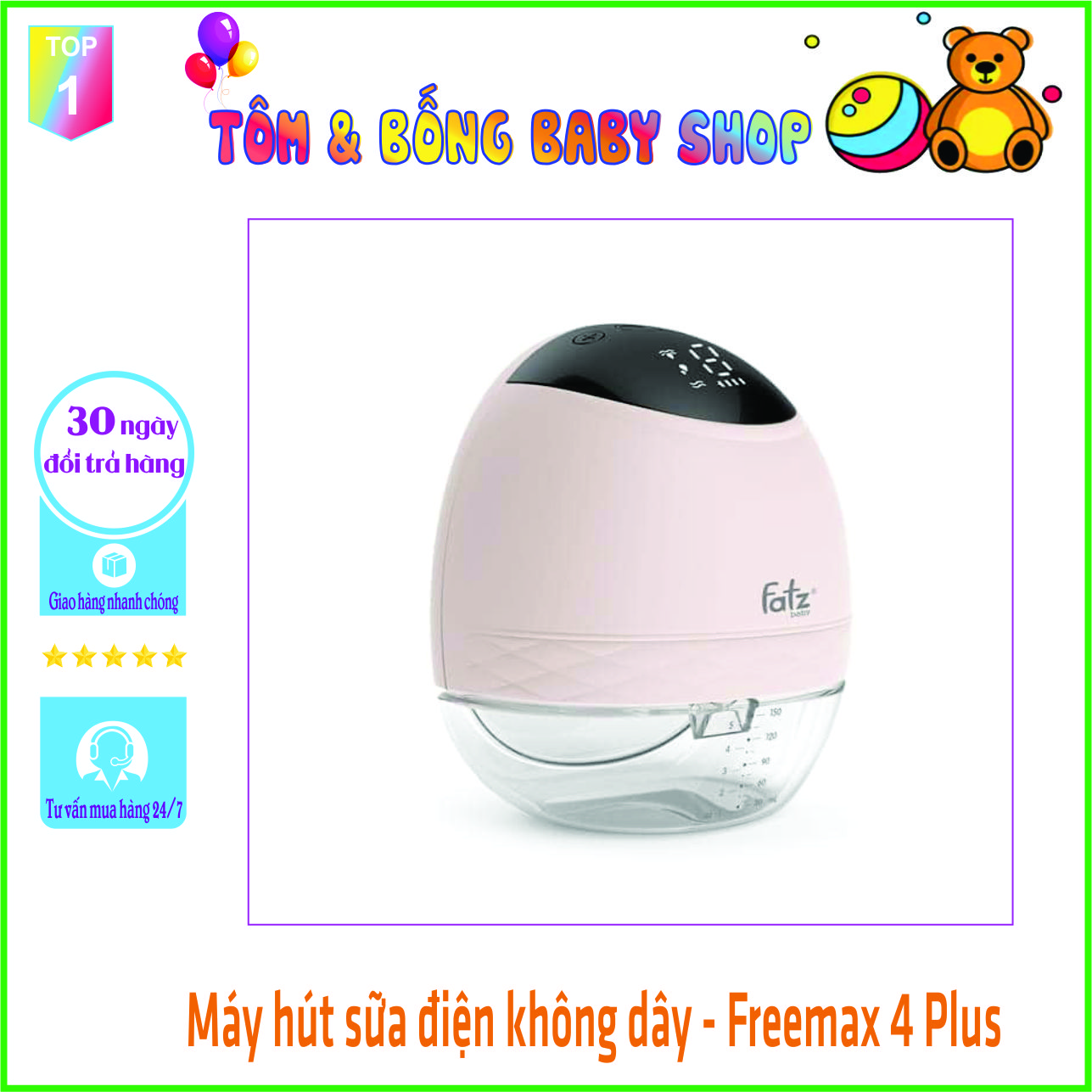 Máy hút sữa không dây Fatz Baby Freemax 4 Plus+ FB1277RH - TB3922
