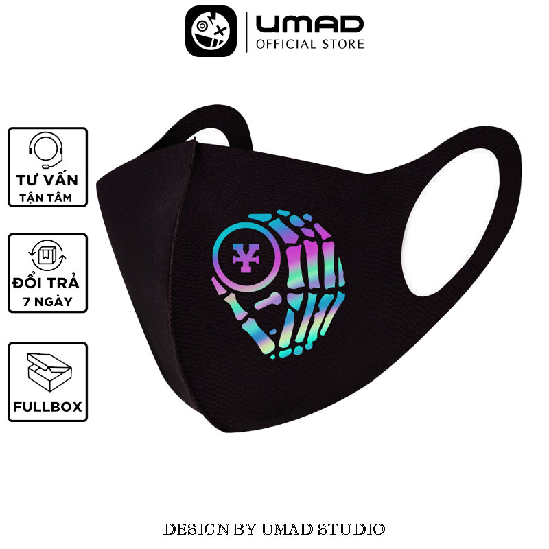 Khẩu trang dirty coin phản quang 7 màu vải poly 2 da cao cấp 3d mask