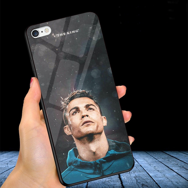 Ốp Lưng iρhone 6,6S,6 PLUS,6S PLUS,7,8,7 PLUS,8 PLUS Mặt kính In hình Ronaldo