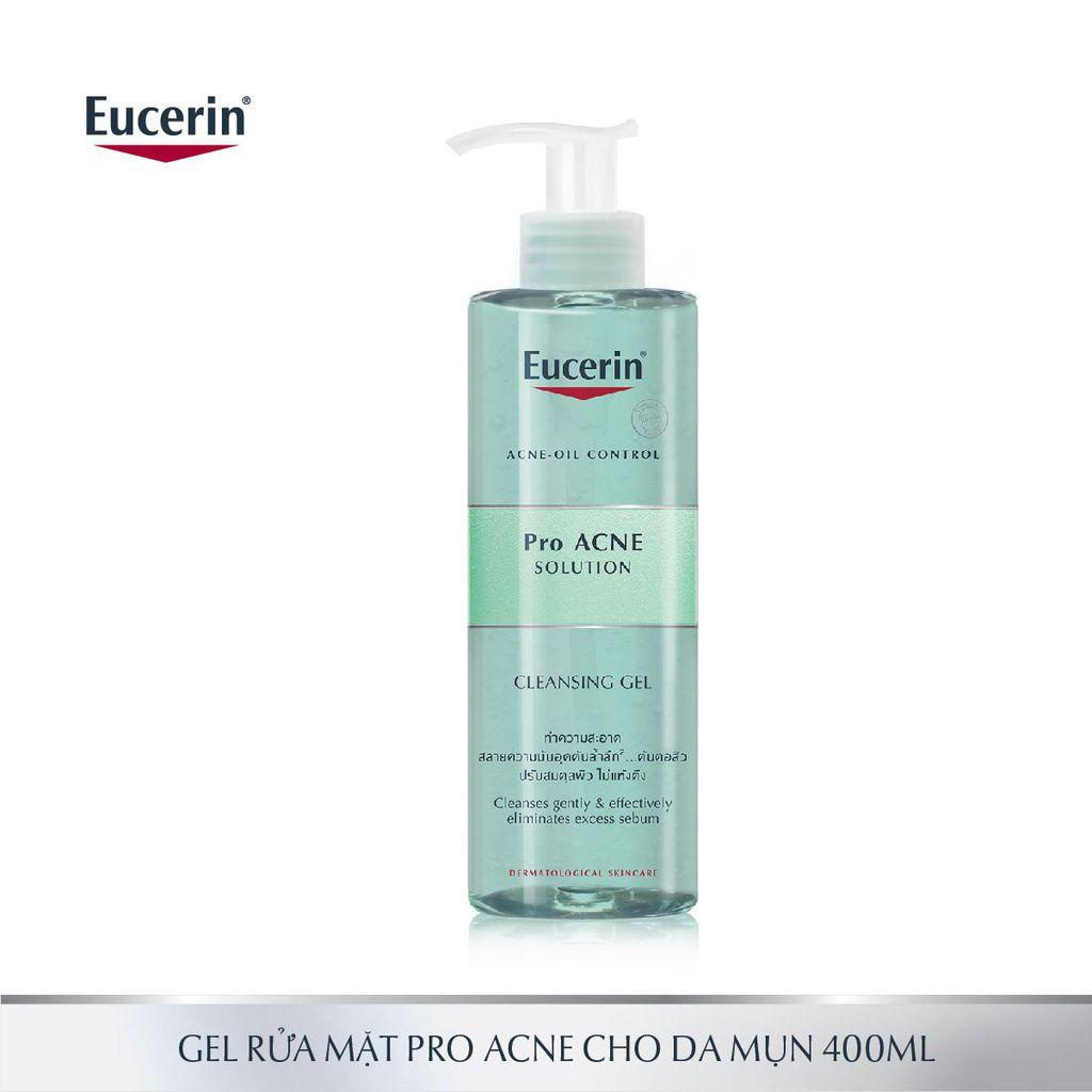 Eucerin- gel rửa mặt cho da dầu mụn eucerin proacne cleasing 400ml