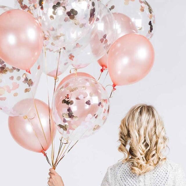 Combo 5 bóng trong suốt rắc kim tuyến size 12"