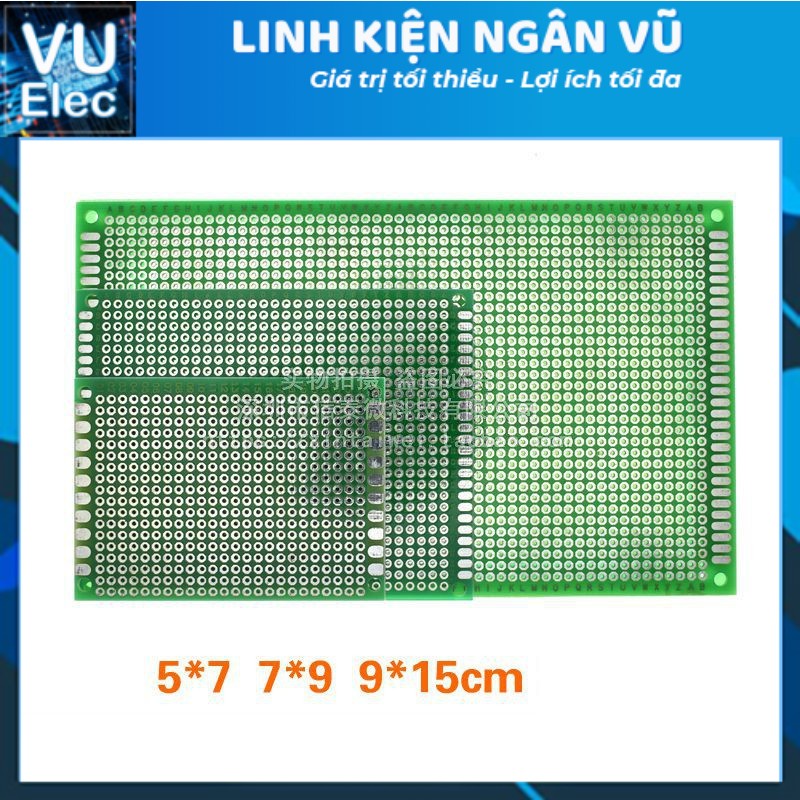 Pcb đục lỗ 7x9cm phíp fr4- 2 mặt - kích thước7x9cm