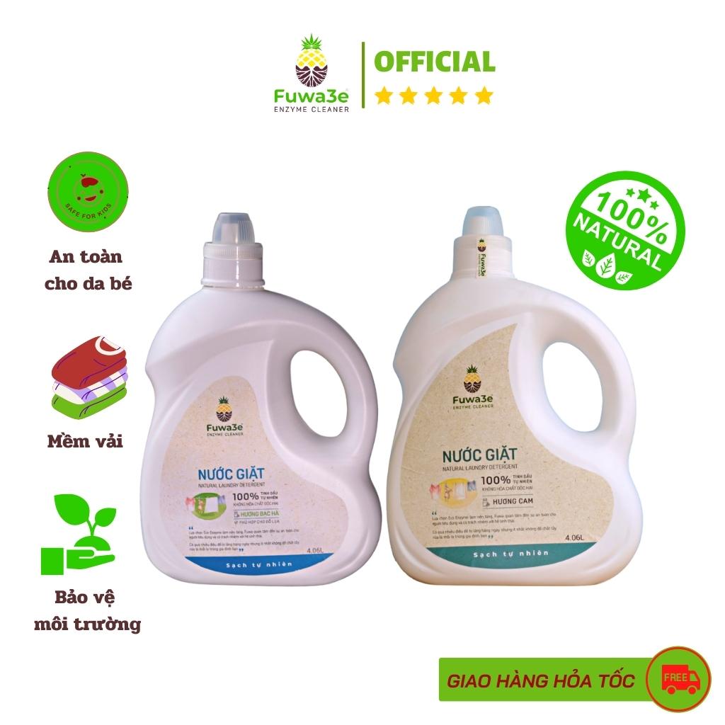 Nước giặt Fuwa3e, nước giặt hữu cơ organic sinh học chuyên giặt đồ lót đồ trẻ em an toàn cho da em bé 4L