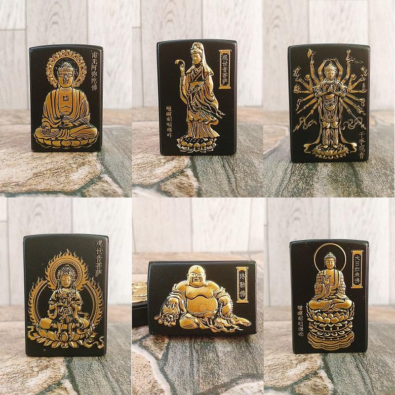 Bật lửa zippo gas khò tia dập nổi hình phật cực đẹp