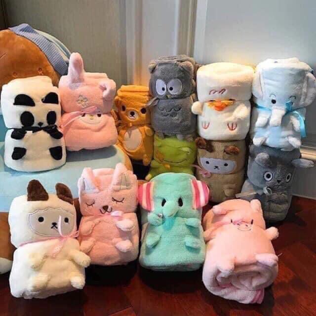 ĐỒ DÙNG CHO TRẺ SƠ SINH - Chăn ủ hình thú cho bé trai và bé gái, chất liệu lông tuyết mềm mịn, ấm áp, an toàn cho làn da của bé, kích cỡ to 80x100cm thiết kế siêu nhẹ, giữ ấm tốt