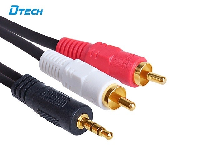 Cáp âm thanh jack 3.5 ra 2 bông sen av 1.5mét dtech dt-6211 - dtech dt-6211