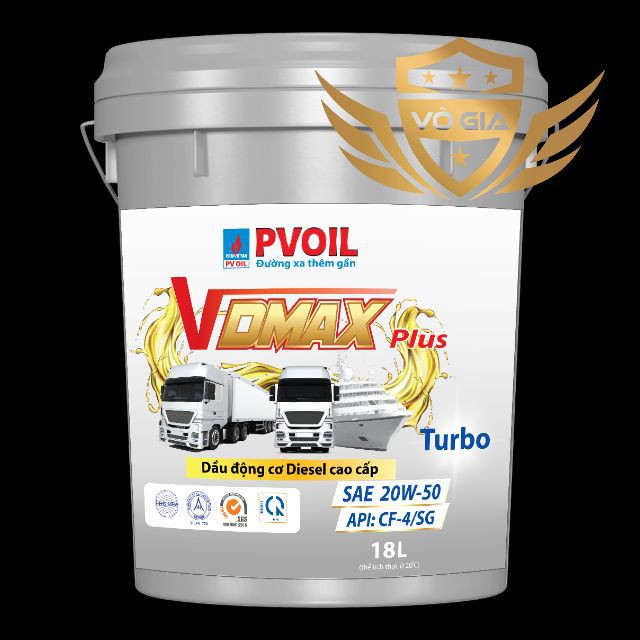[hcm]vdmax plus turbo 20w50 18l dầu động cơ diesel chất lượng cao pv oil 1