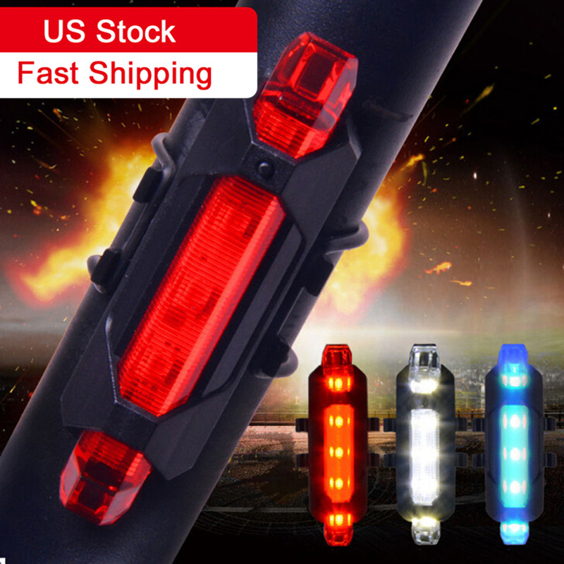 5 LED Đuôi xe đạp Đạp xe USB có thể sạc lại Đèn cảnh báo màu đỏ Xe đạp an toàn phía sau