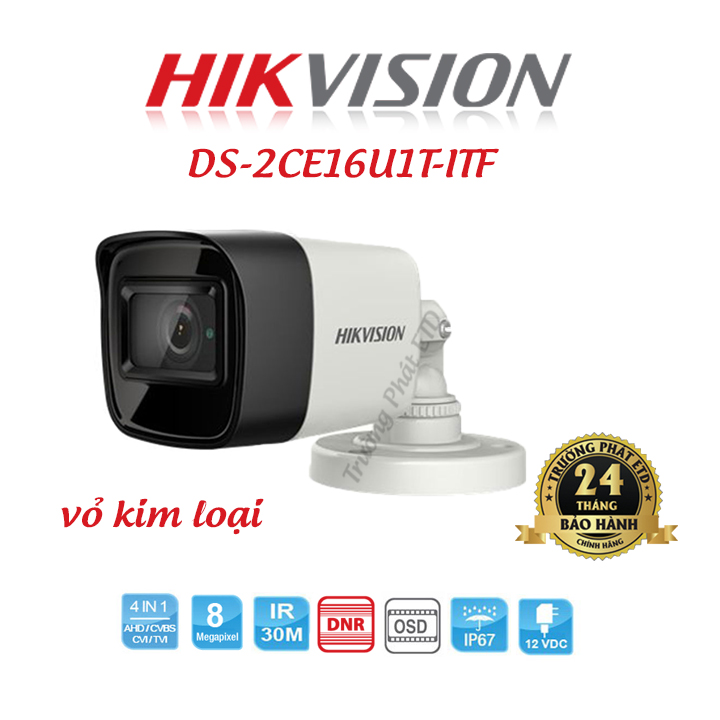 Camera 4 in 1 hồng ngoại 8.3 megapixel hikvision ds-2ce16u1t-itf-hàng chính hãng