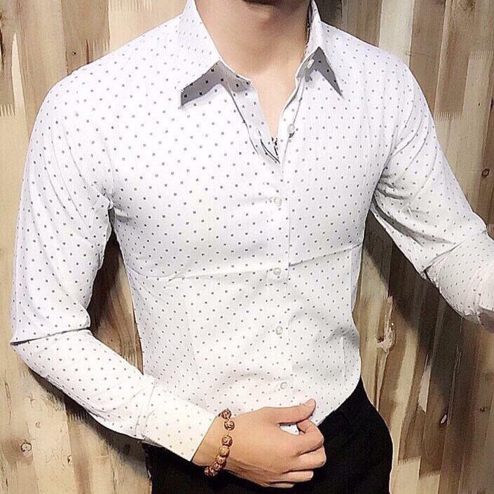 Sơ mi nam Họa Tiết chống nhăn, Sơ mi nam họa tiết loại đẹp siêu bền