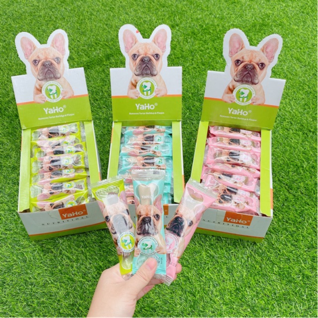 Xương bàn chải gặm sạch răng canxi Yaho cho Chó - thanh 15g