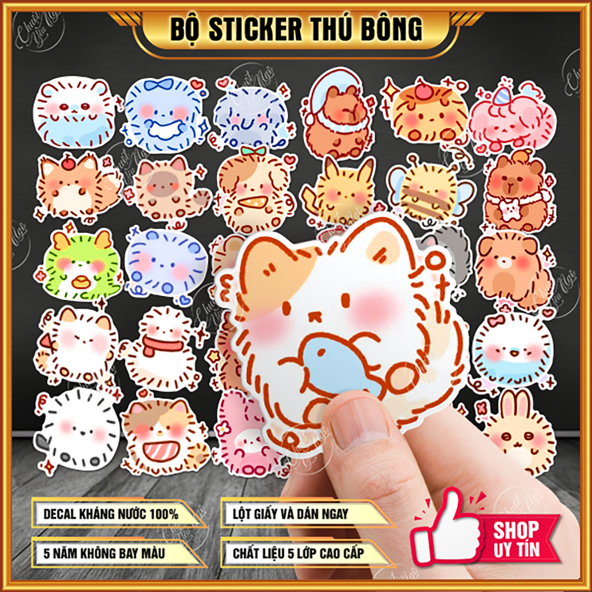 Bộ sticker THÚ BÔNG dễ thương đang yêu
