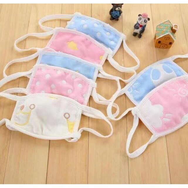 Khẩu Trang Sợi Tre Có Dây Rút Cho Bé