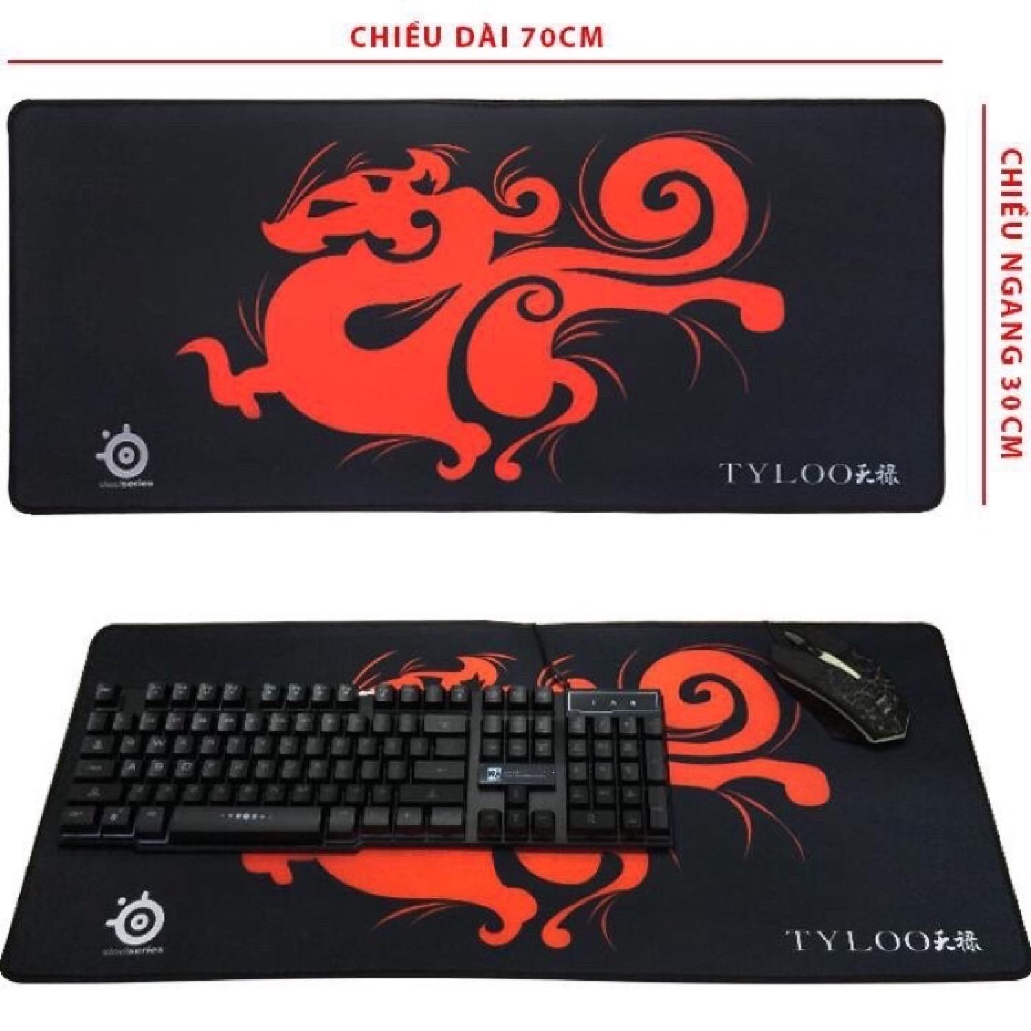 Miếng Lót Chuột Cỡ Lớn 30 - 70cm TyLo - Bàn di,lót chuột Tylo bo viền hàng chất lượng, chất liệu cao cấp